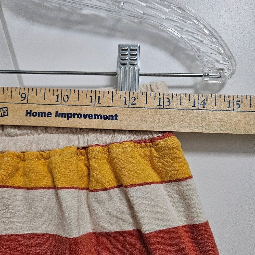 Inherit Skirt Womens Small Orange Yellow Striped Midi Knit Drawstring Retro Boho - Picture 5 of 7